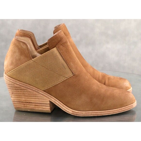 Eileen Fisher Perry $245 Women's Booties Boots Size 6.5 Leather Tan - Picture 4 of 13